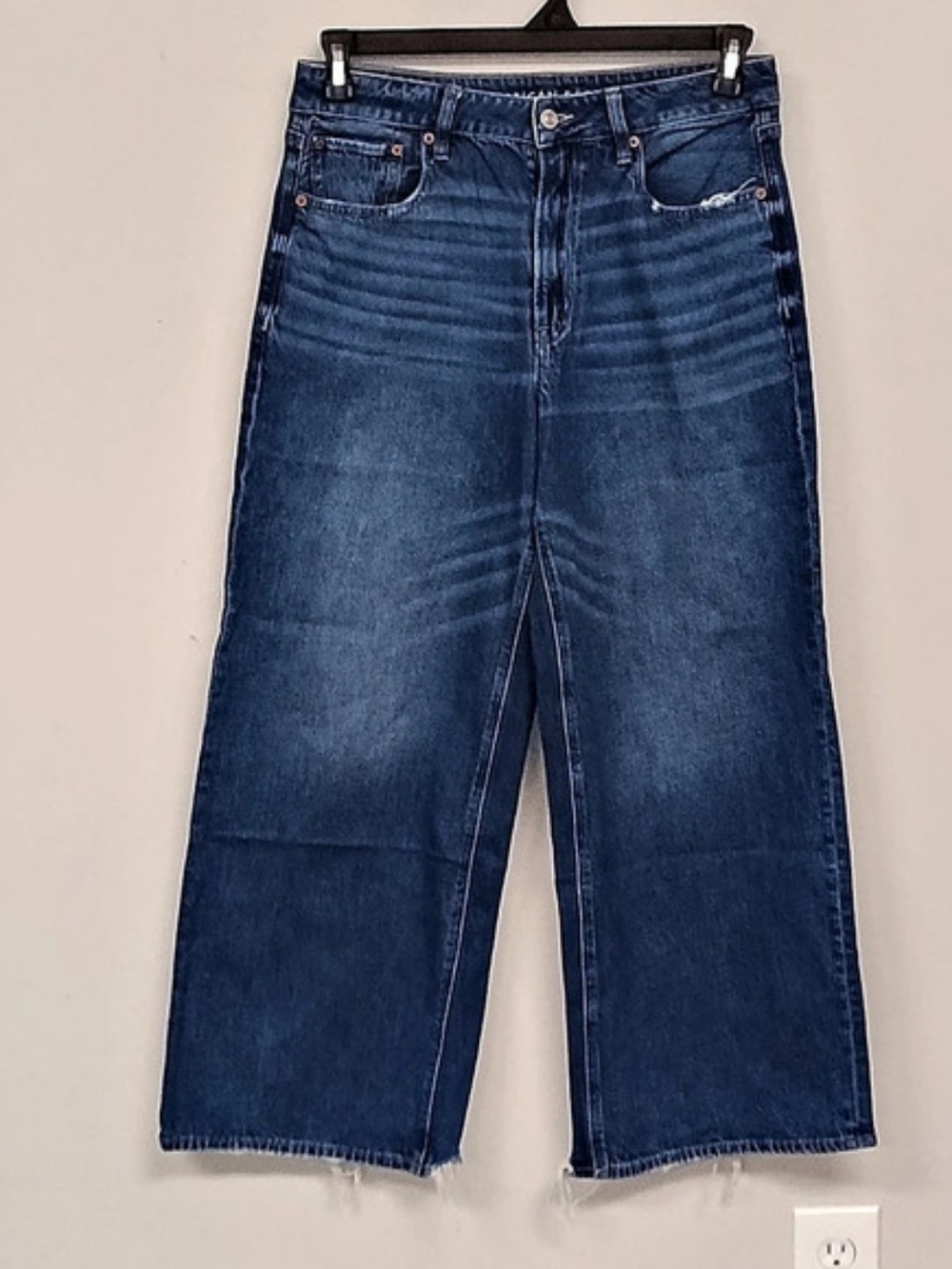 American Eagle Super High-Rise Baggy Wide Leg Ankle Denim Jeans Size 8